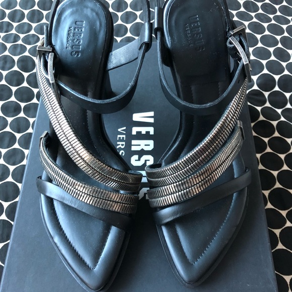 Versus Versace Women Black Sandals Calfskin